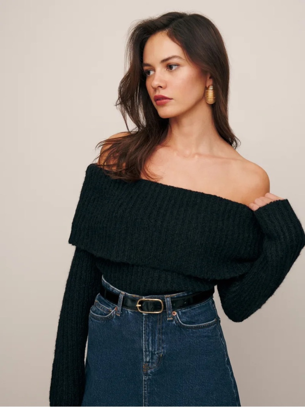 Reformation Oberon Sweater, S, Black